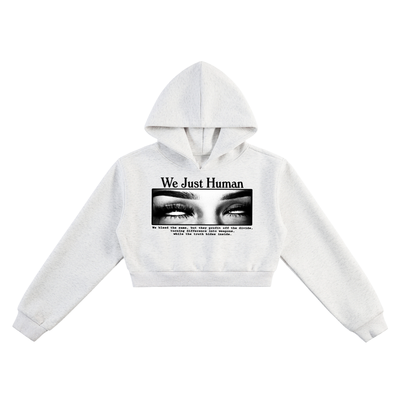 Hidden Truth Gray Cropped Hoodie