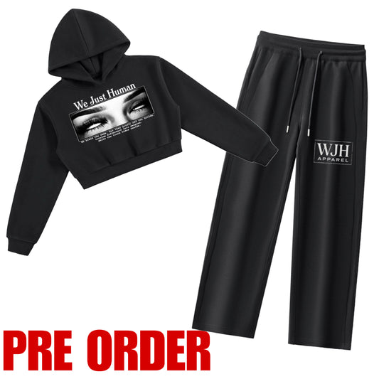 PRE ORDER Cropped Black Hidden Truth Sweat Suit