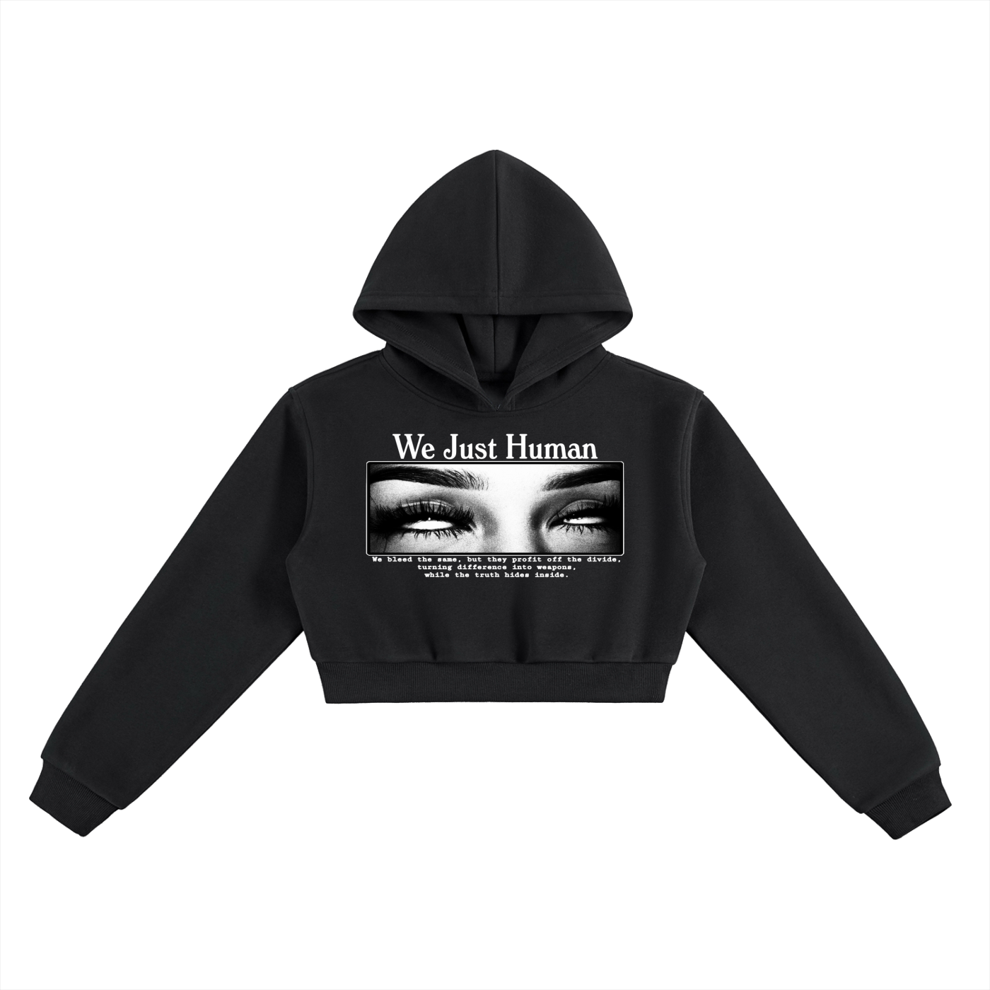 Hidden Truth Black Cropped Hoodie