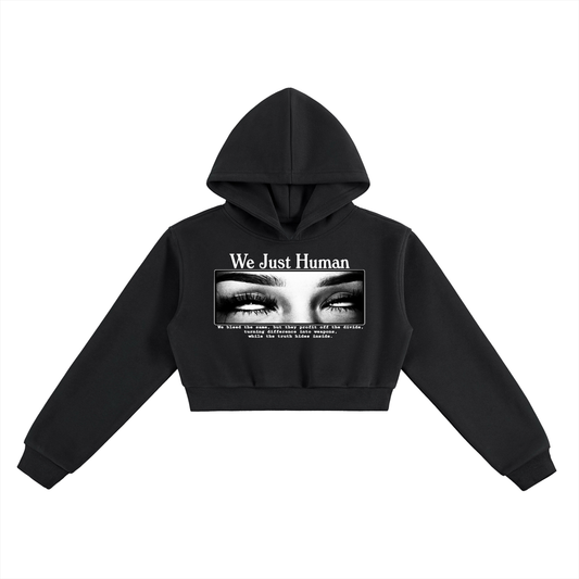 Hidden Truth Black Cropped Hoodie